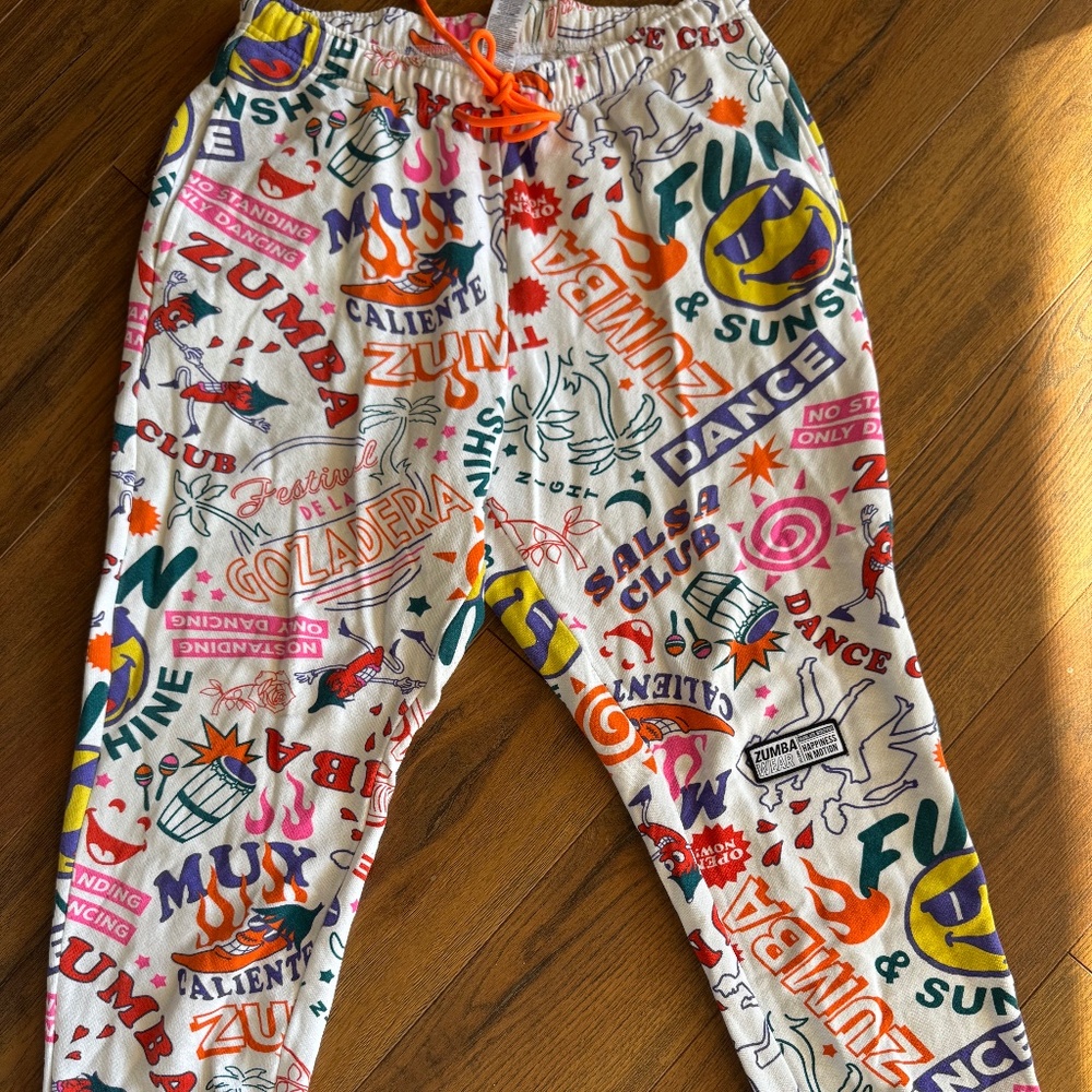 Zumba Wear Multicolor Graphic Jogger Sweatpants Dance Pants Large